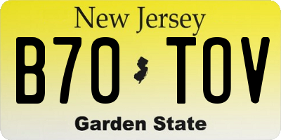 NJ license plate B70TOV