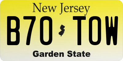 NJ license plate B70TOW