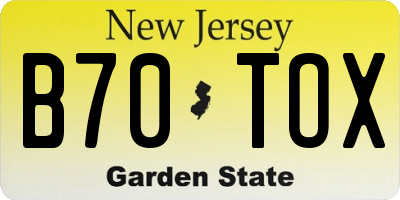NJ license plate B70TOX