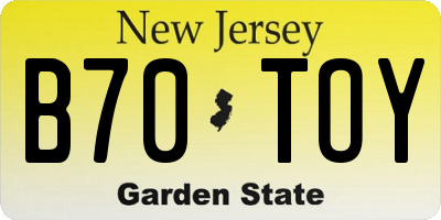 NJ license plate B70TOY