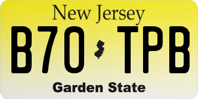 NJ license plate B70TPB