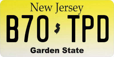 NJ license plate B70TPD