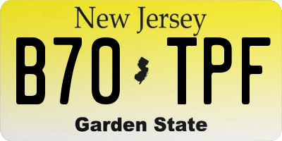NJ license plate B70TPF