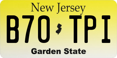 NJ license plate B70TPI