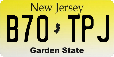NJ license plate B70TPJ