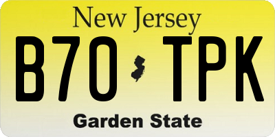NJ license plate B70TPK