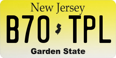NJ license plate B70TPL