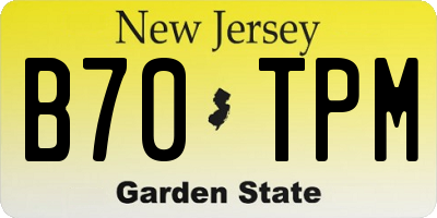 NJ license plate B70TPM