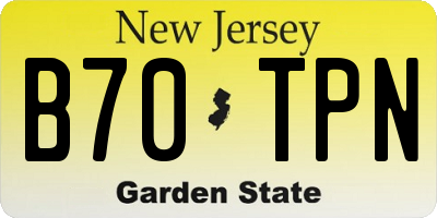 NJ license plate B70TPN