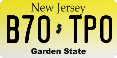 NJ license plate B70TPO
