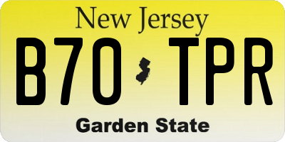 NJ license plate B70TPR