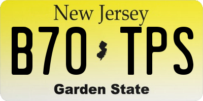 NJ license plate B70TPS