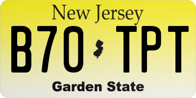 NJ license plate B70TPT