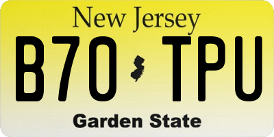 NJ license plate B70TPU