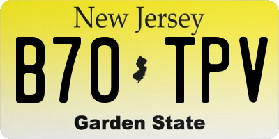 NJ license plate B70TPV