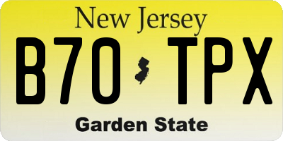 NJ license plate B70TPX