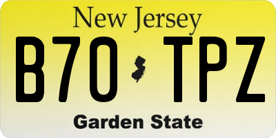 NJ license plate B70TPZ