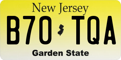 NJ license plate B70TQA