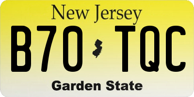 NJ license plate B70TQC