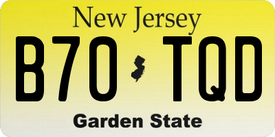 NJ license plate B70TQD