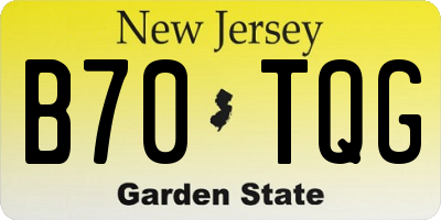 NJ license plate B70TQG