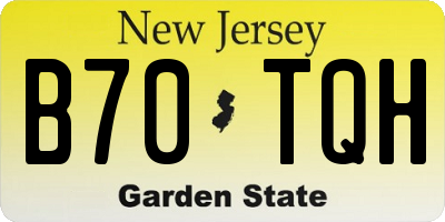 NJ license plate B70TQH