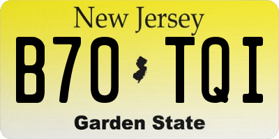 NJ license plate B70TQI