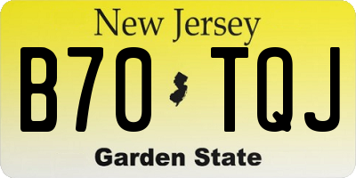 NJ license plate B70TQJ