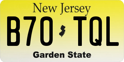 NJ license plate B70TQL