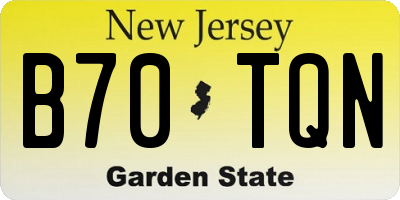 NJ license plate B70TQN