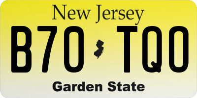 NJ license plate B70TQO