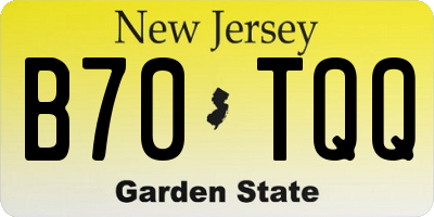 NJ license plate B70TQQ
