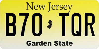 NJ license plate B70TQR