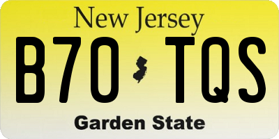 NJ license plate B70TQS
