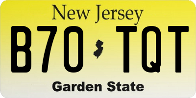 NJ license plate B70TQT