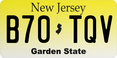 NJ license plate B70TQV