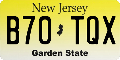 NJ license plate B70TQX