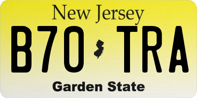 NJ license plate B70TRA
