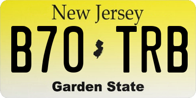 NJ license plate B70TRB