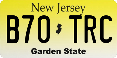 NJ license plate B70TRC