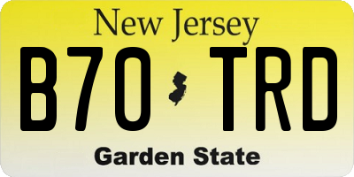 NJ license plate B70TRD