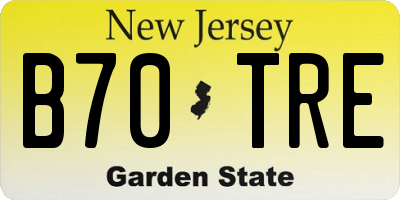 NJ license plate B70TRE