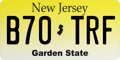 NJ license plate B70TRF