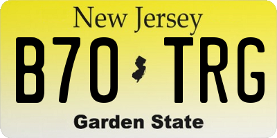 NJ license plate B70TRG