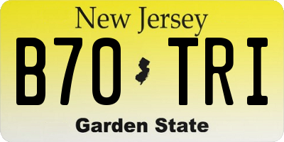 NJ license plate B70TRI