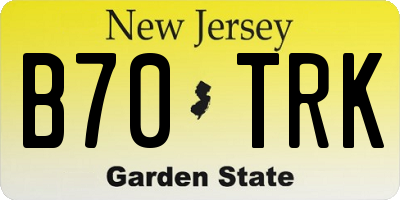 NJ license plate B70TRK