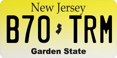 NJ license plate B70TRM