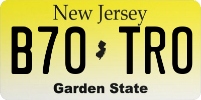 NJ license plate B70TRO