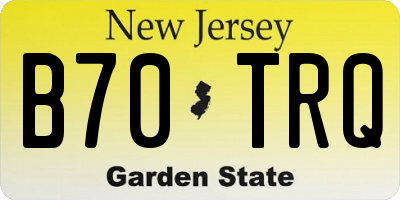 NJ license plate B70TRQ