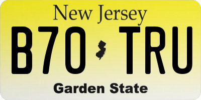 NJ license plate B70TRU